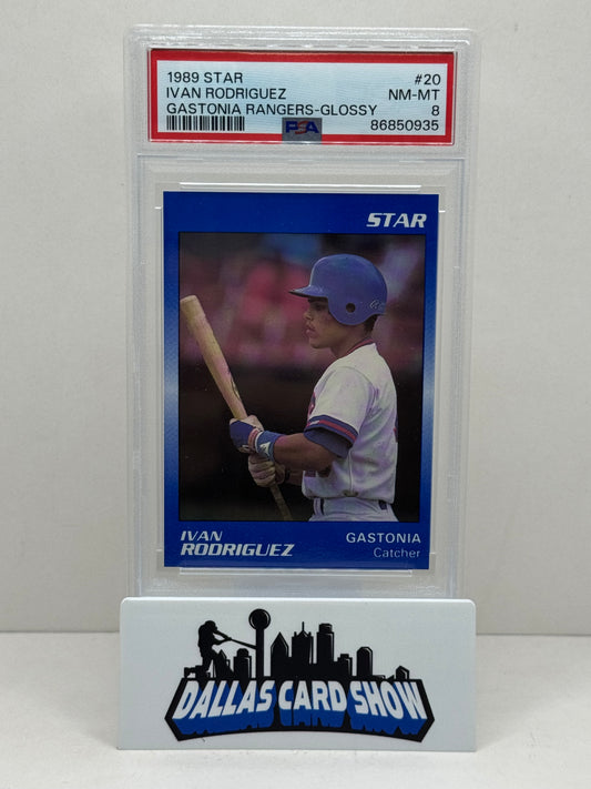 1989 Star #20 Ivan Rodriguez Gastonia Rangers-Glossy PSA 8