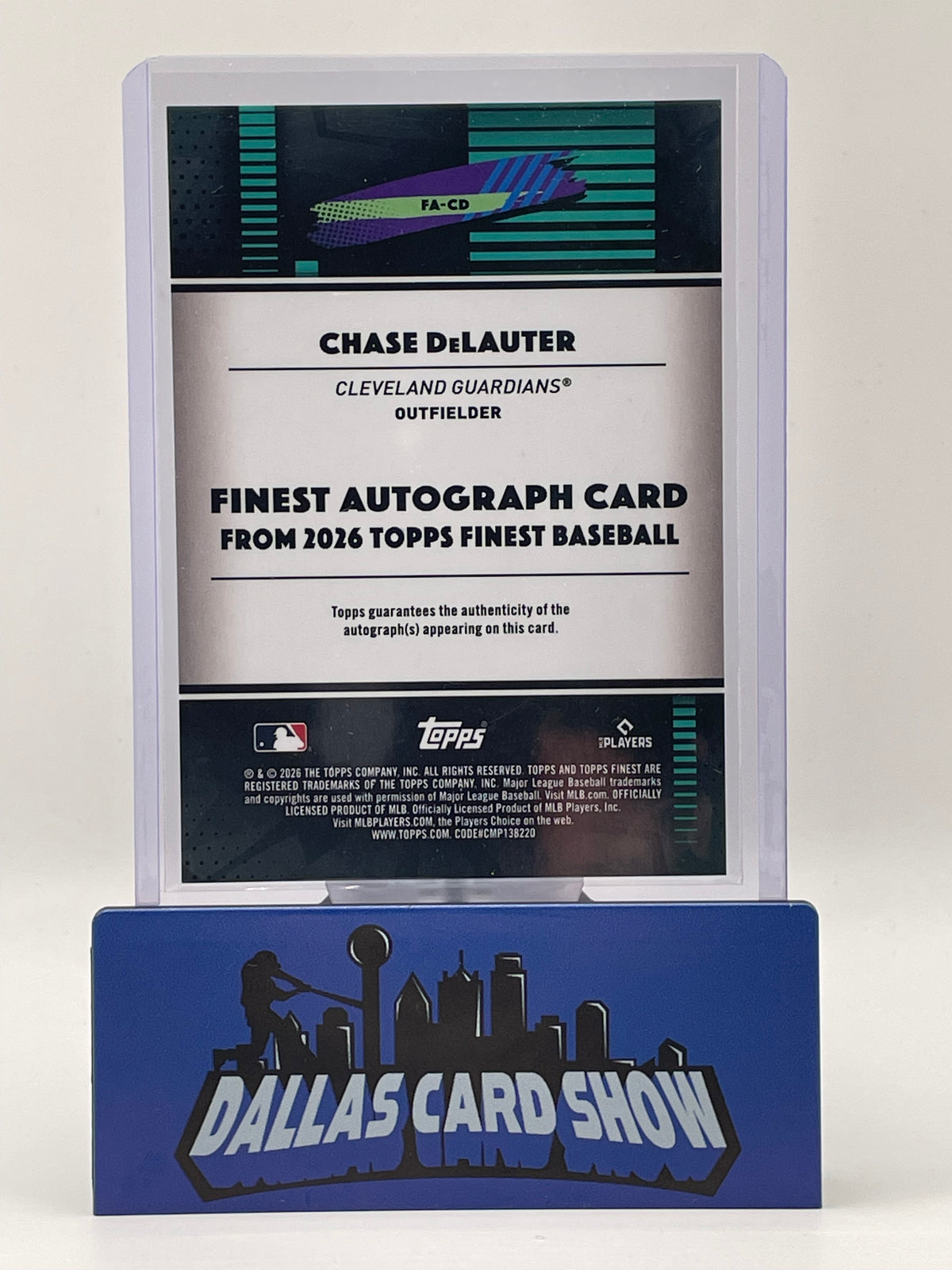 2026 Topps Finest #FA-CD Chase DeLauter Blue Finest Autograph /199