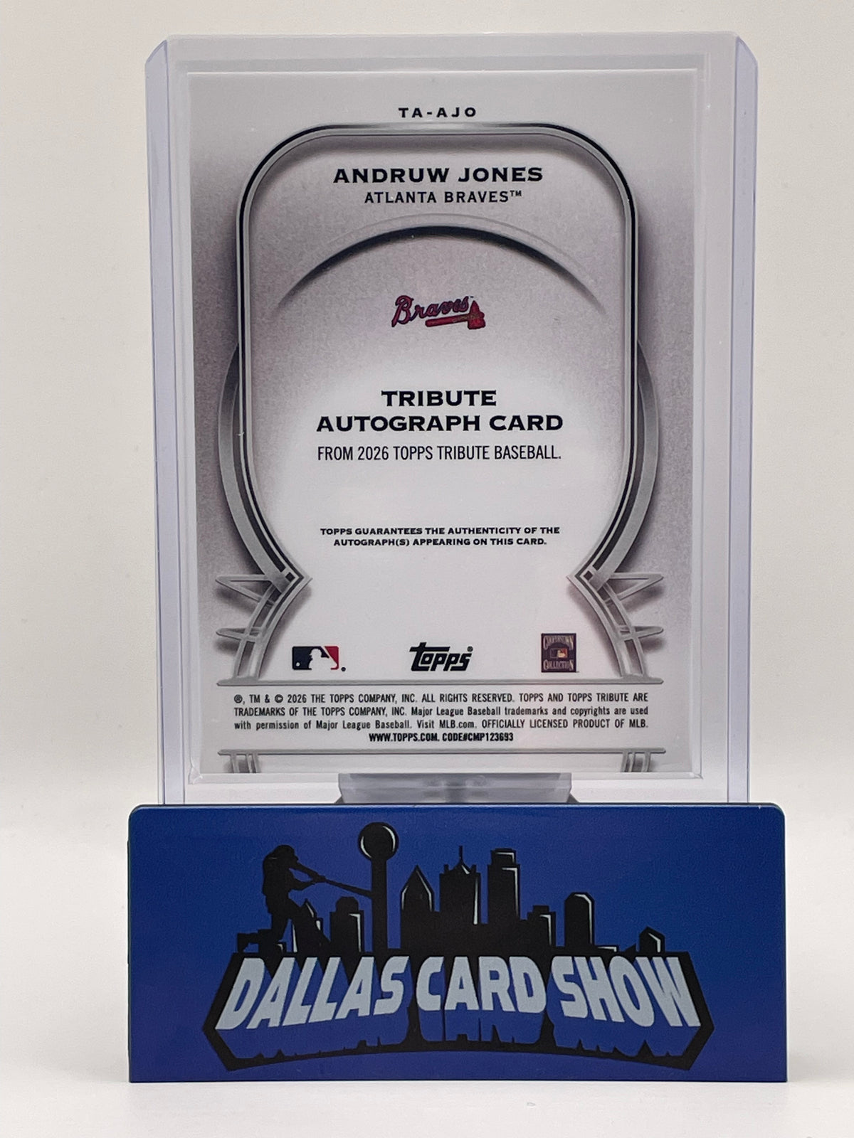 2026 Topps Tribute #TA-AJO Andruw Jones Purple Tribute Autograph /75