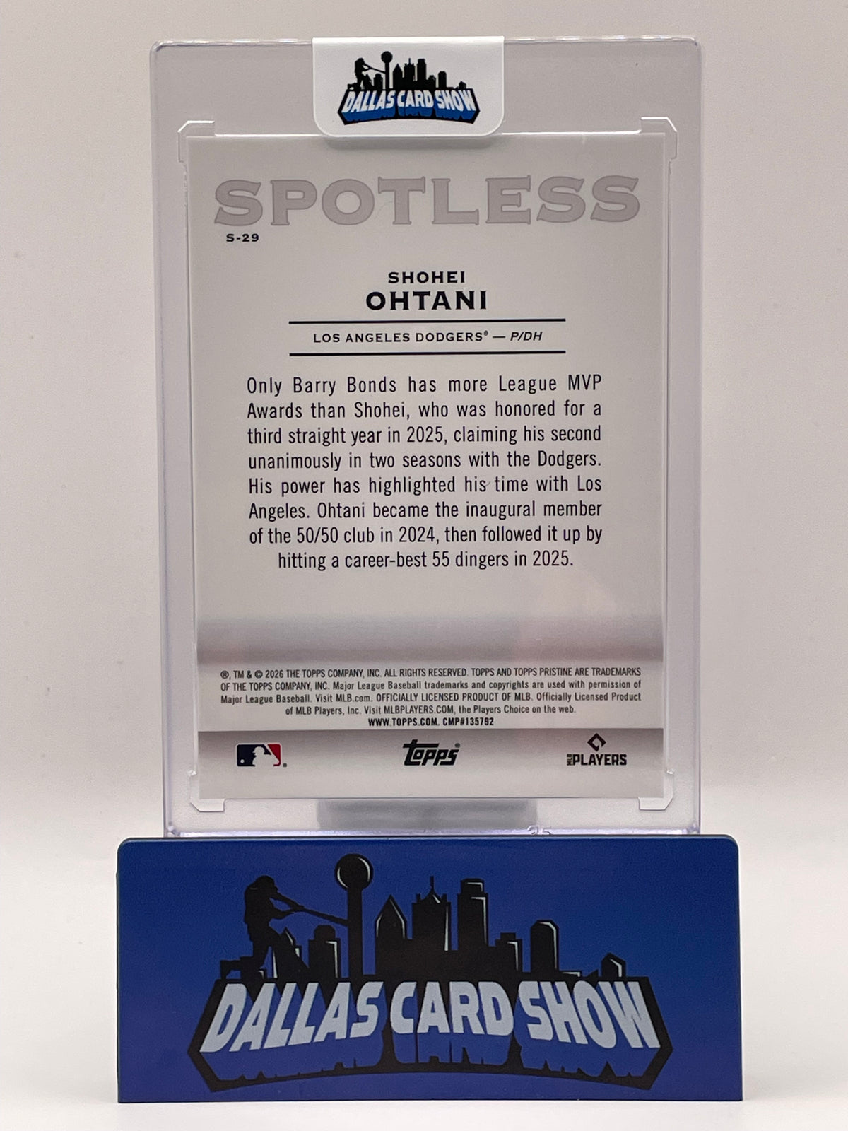 2026 Topps Pristine #S-29 Shohei Ohtani Blue Spotless /75