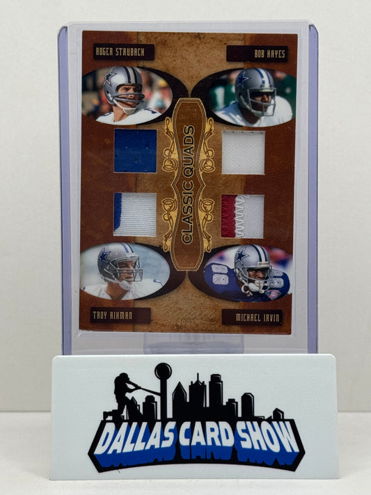 2007 Donruss Classics #CQ-4 Staubach,Hayes,Aikman,Irvin Classic Quads Relic /25