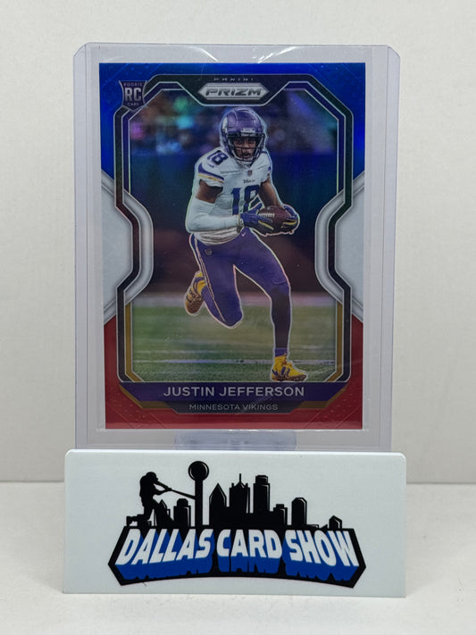 2020 Panini Prizm #398 Justin Jefferson Red White Blue Rookie RC