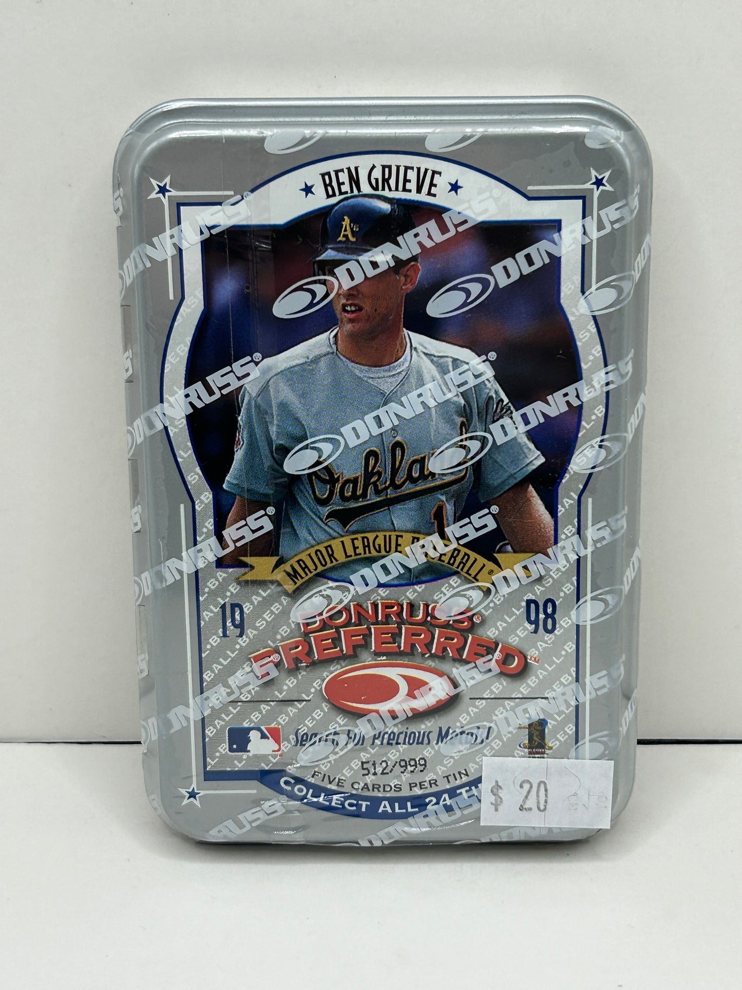 1998 Donruss Preferred Ben Grieve Tin #512/999 5 Cards Per Tin