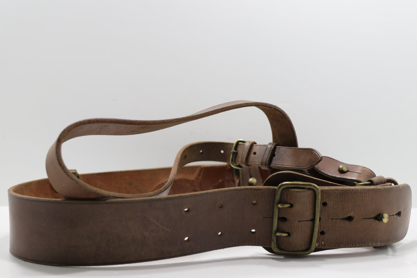 CHRISTY MATHEWSON SIGNED Sam Browne Liberty Belt w/Capt.ChemWarfare NY GIANTS PSA/DNA
