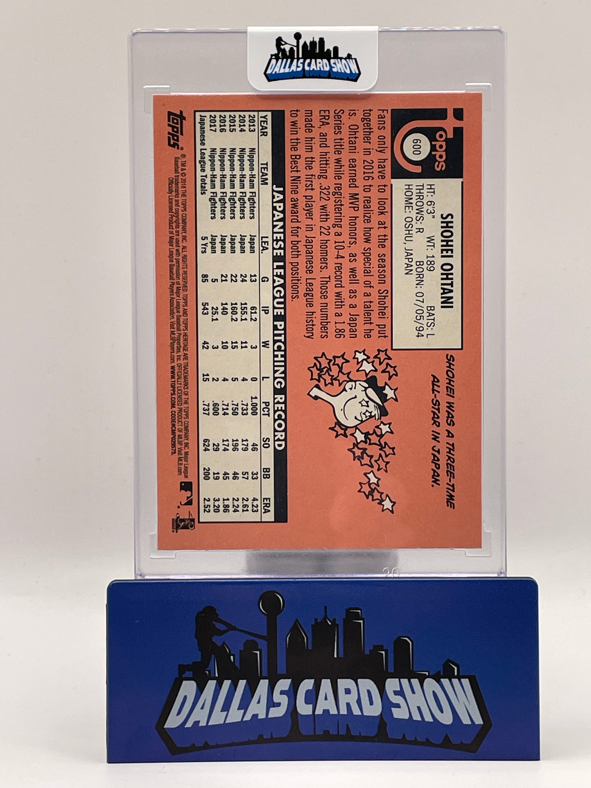 2018 Topps Heritage #600 Shohei Ohtani Rookie RC