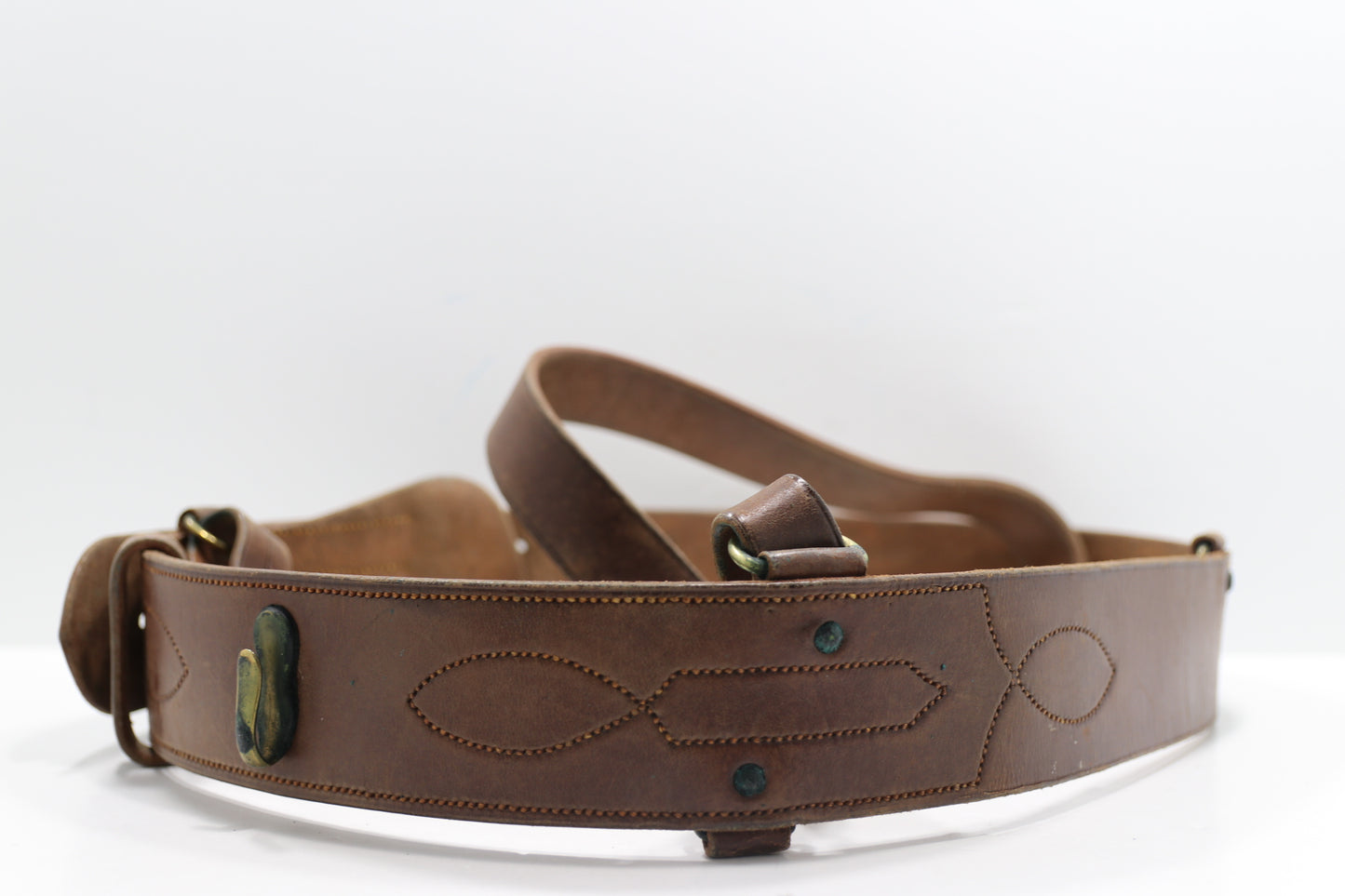 CHRISTY MATHEWSON SIGNED Sam Browne Liberty Belt w/Capt.ChemWarfare NY GIANTS PSA/DNA