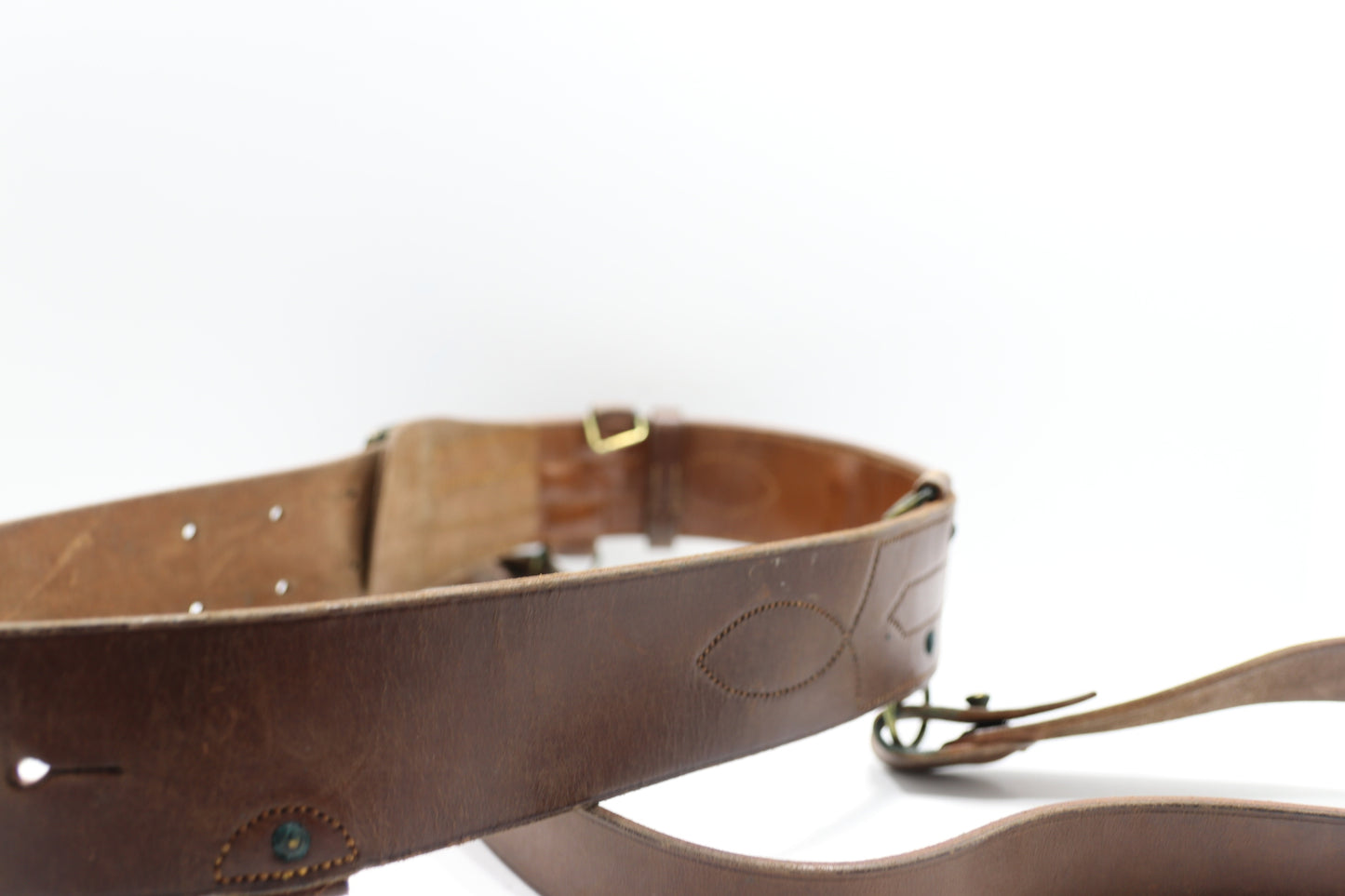 CHRISTY MATHEWSON SIGNED Sam Browne Liberty Belt w/Capt.ChemWarfare NY GIANTS PSA/DNA