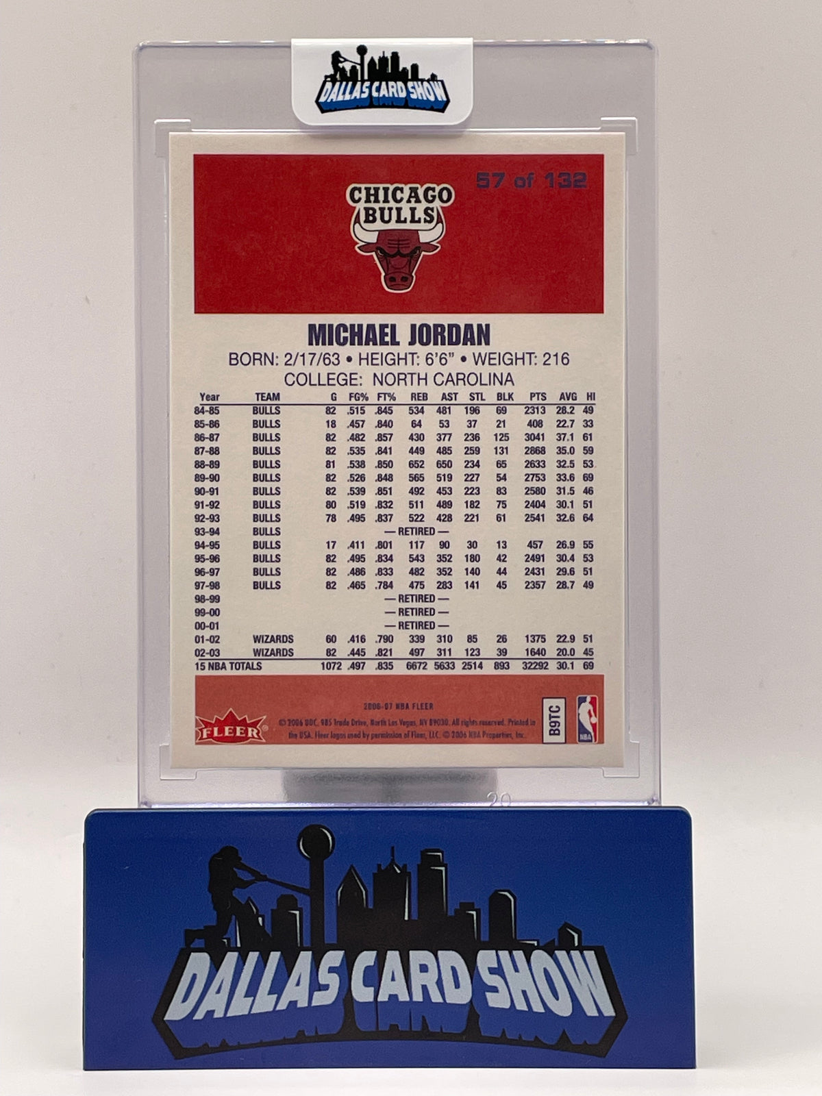 2006-07 Fleer 1996-87 20th Anniversary #57 Michael Jordan, Chicago Bulls