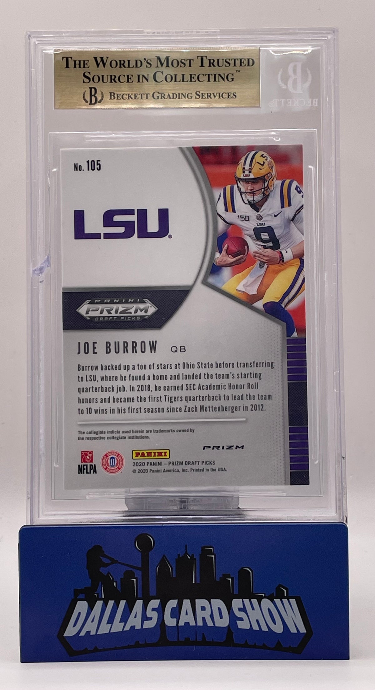 2020 Panini Prizm Draft Picks #105 Joe Burrow Prizm Red BGS 9.5