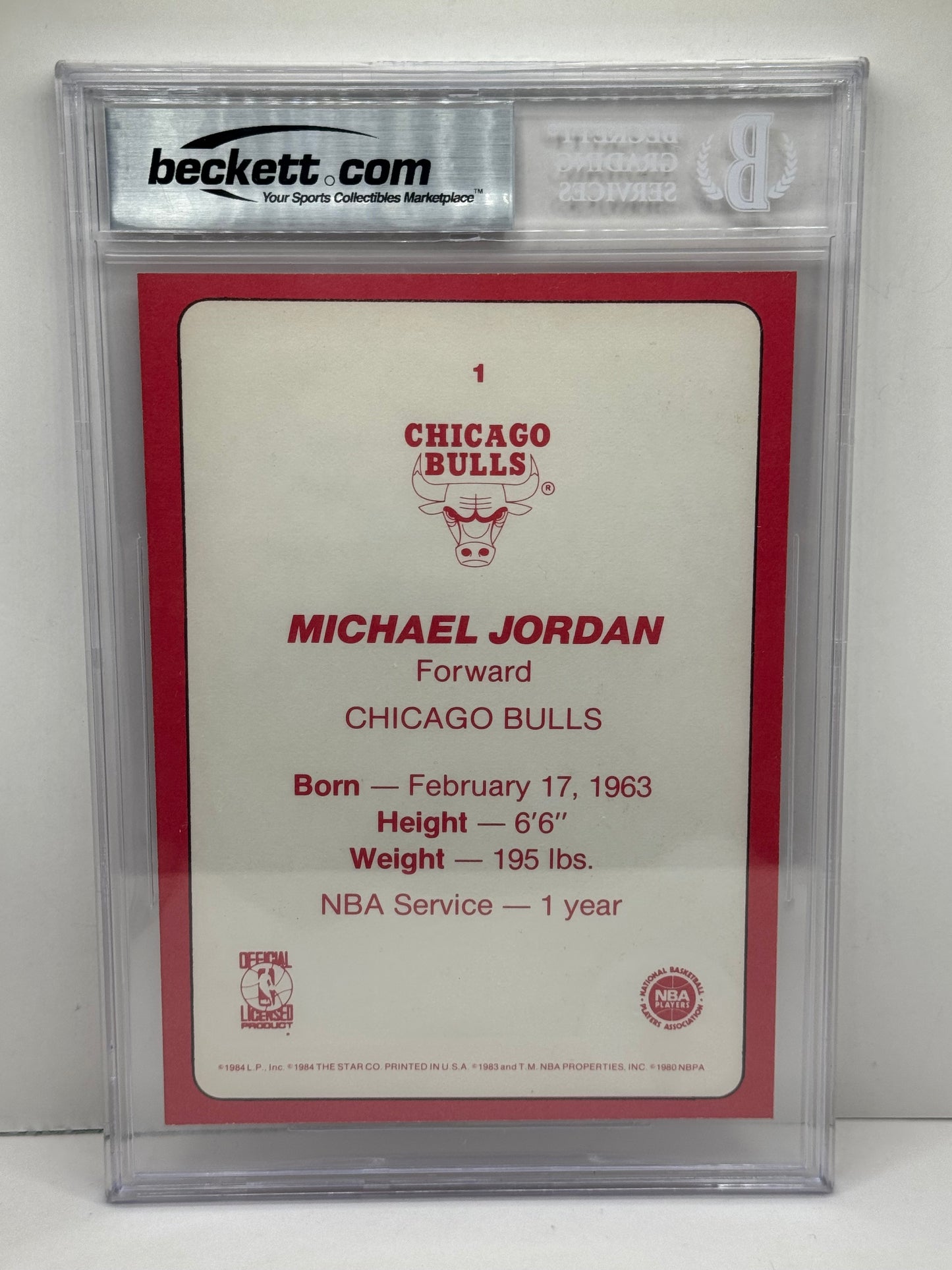 1985 Star Team Supers 5x7 #CB1 Michael Jordan BGS 7.5