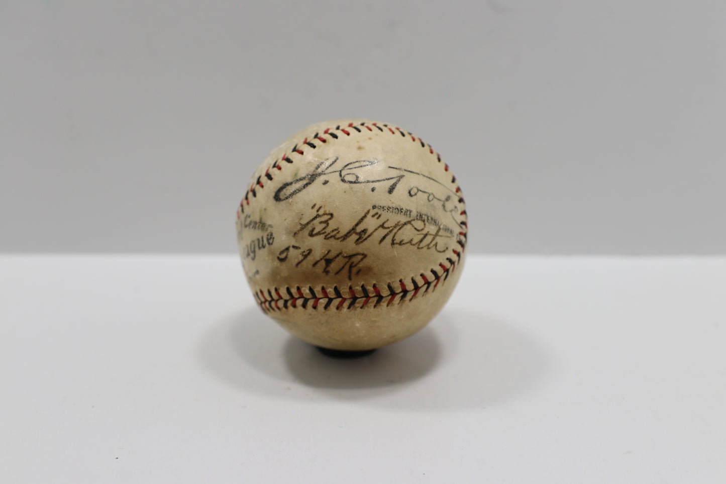 BABE RUTH w/59 H.R. & FRANK HOME RUN BAKER SIGNED SPALDING JToole BASEBALL JSA