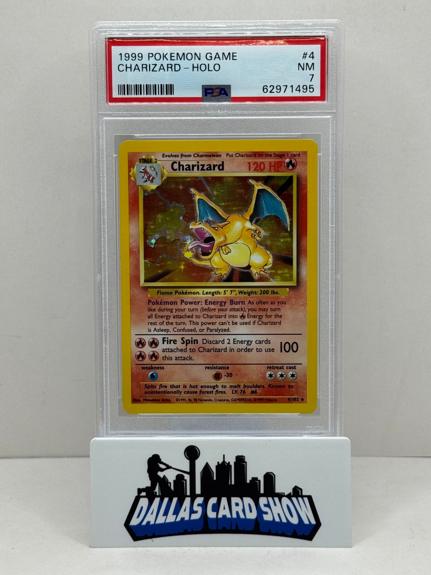 1999 Pokémon #4 Charizard Holo PSA 7