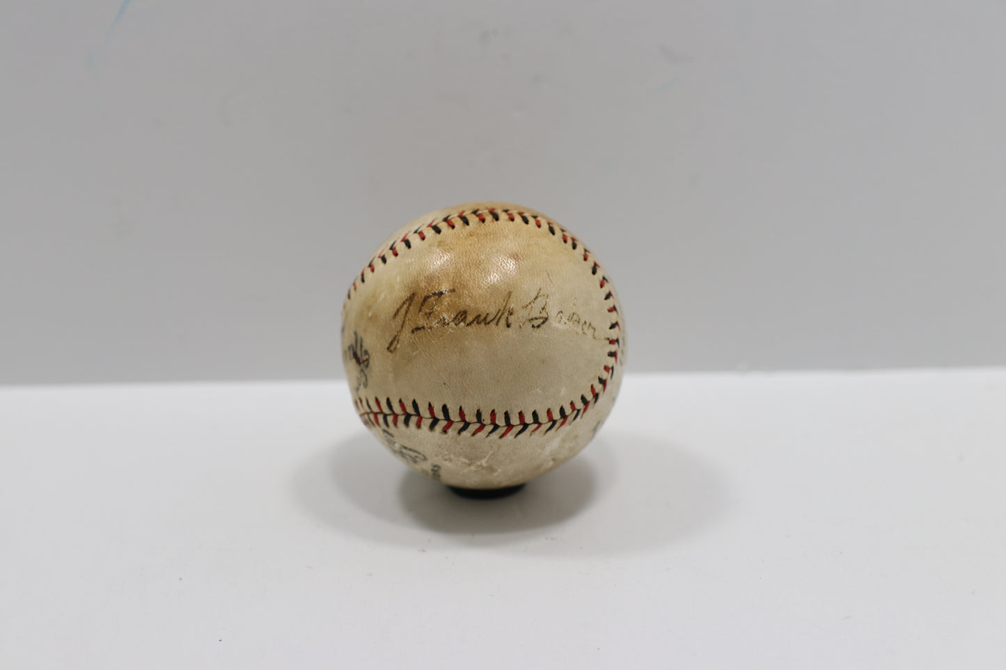 BABE RUTH w/59 H.R. & FRANK HOME RUN BAKER SIGNED SPALDING JToole BASEBALL JSA