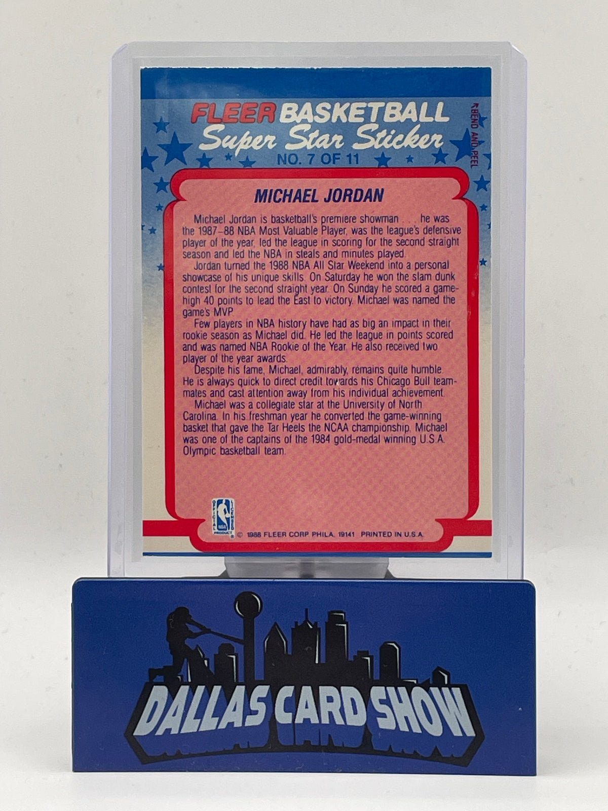 1988 Fleer #7 Michael Jordan Super Star Sticker
