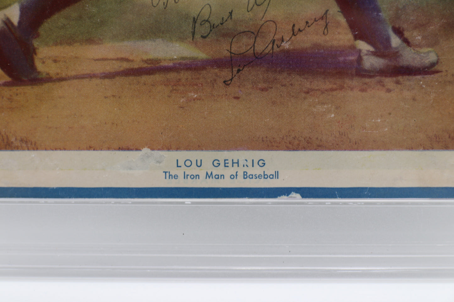 LOU GEHRIG SIGNED NEW YORK YANKEES 7x10 PUBLICATION PHOTO PSA LOA Auto Grade 9