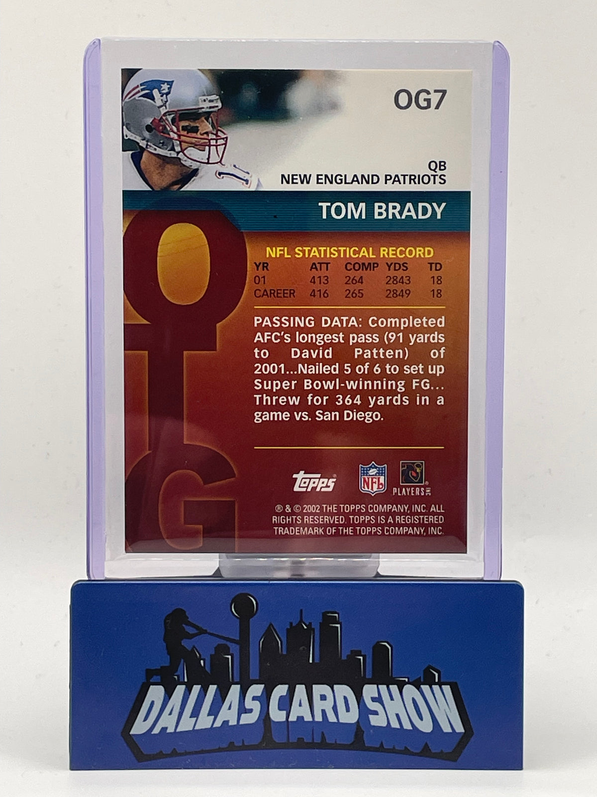 2002 Topps #OG7 Tom Brady Own The Game