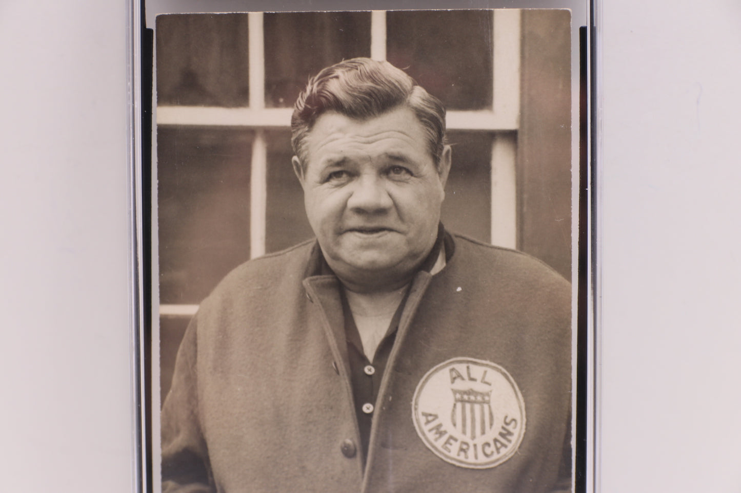 BABE RUTH SIGNED NEW YORK YANKEES Tour of Japan PORTRAIT PHOTO SGC Slab JSA