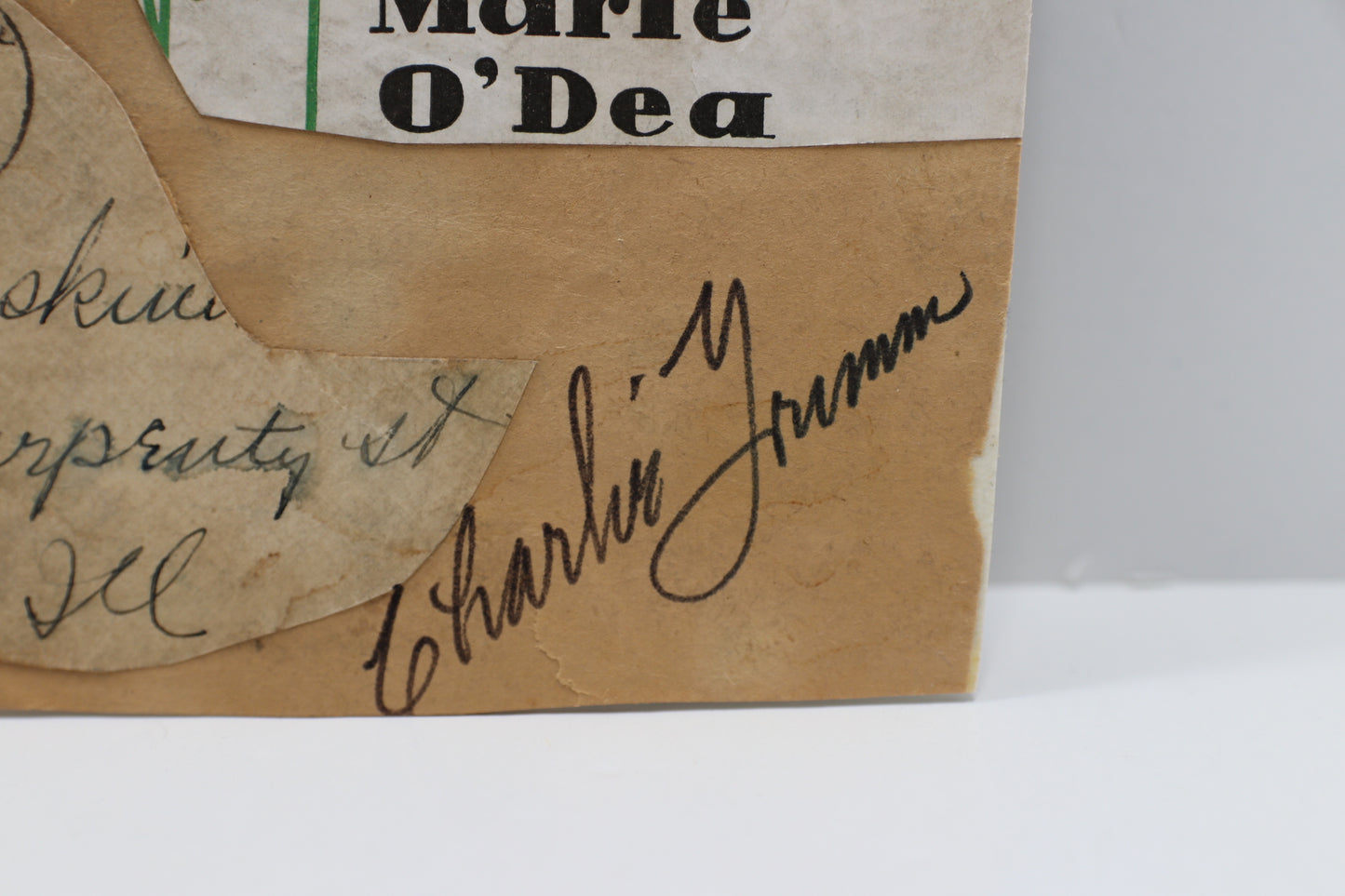 BABE RUTH & CHARLIE GRIMM SIGNED PHOTO CUT w/Brother Matthias BAS PSA LOA