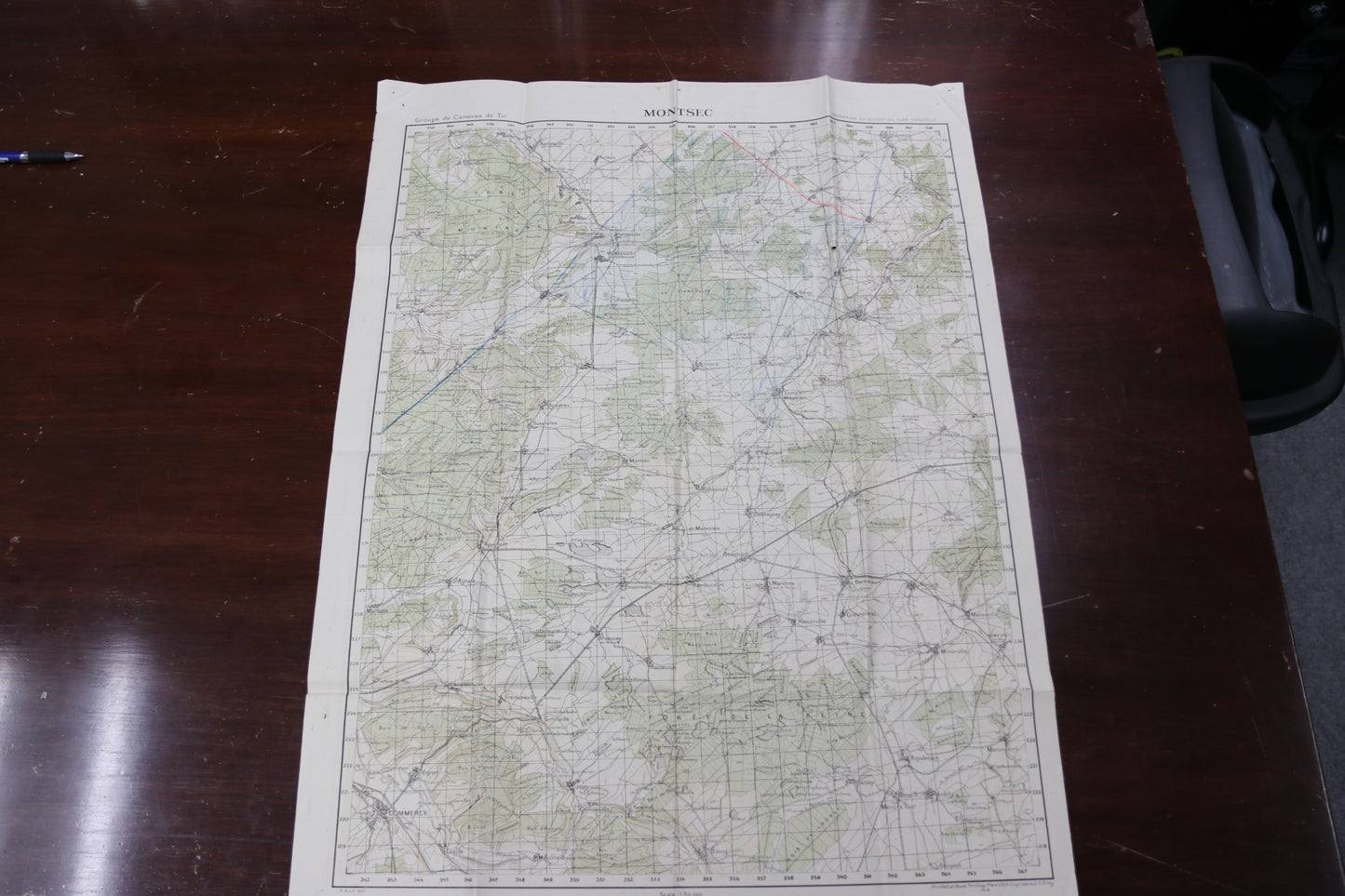 CHRISTY MATHEWSON SIGNED WWI Montsec MAP PSA/DNA NY GIANTS Mint 9 HUGE