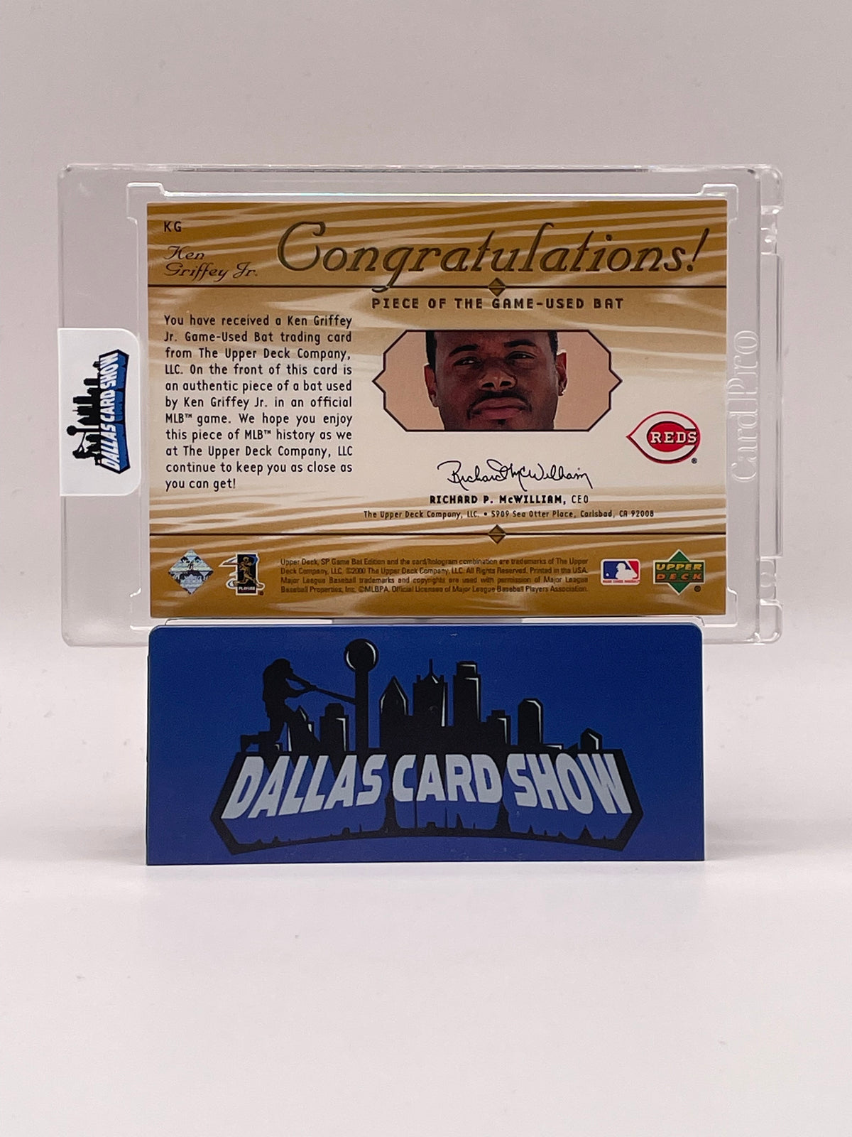 2000 SP Game Used #KG Ken Griffey Piece of The Game Bat Relic