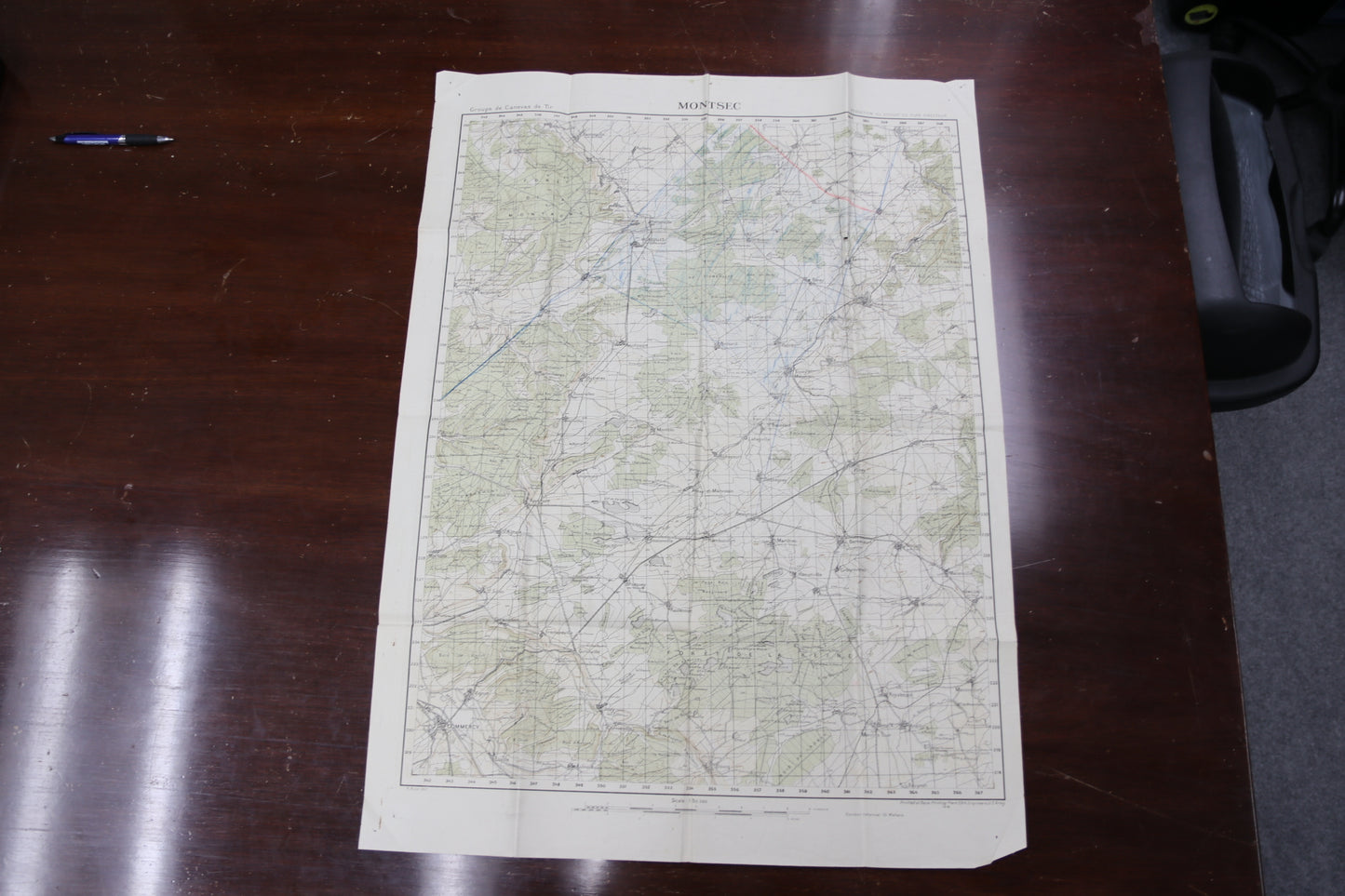 CHRISTY MATHEWSON SIGNED WWI Montsec MAP PSA/DNA NY GIANTS Mint 9 HUGE