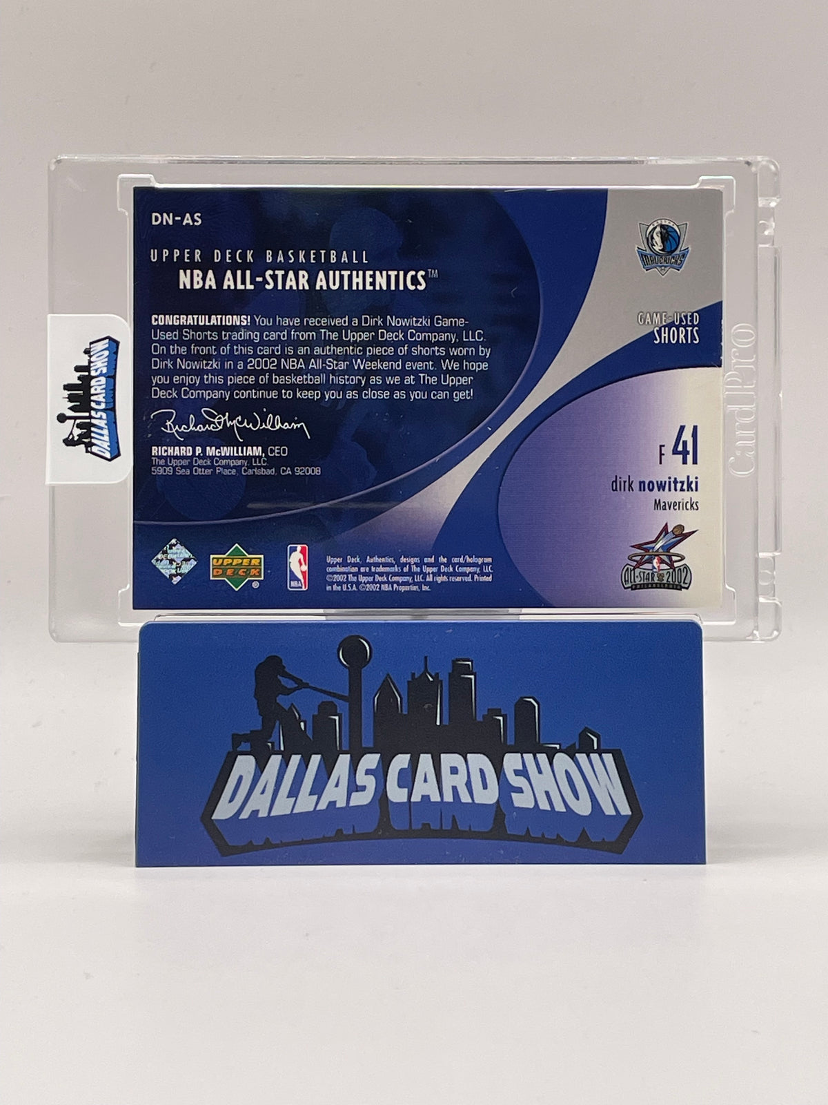 2002 Upper Deck #DN-AS Dirk Nowitzki NBA All-Star Authentics Relic