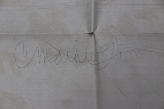 CHRISTY MATHEWSON SIGNED WWI Montsec MAP PSA/DNA NY GIANTS Mint 9 HUGE