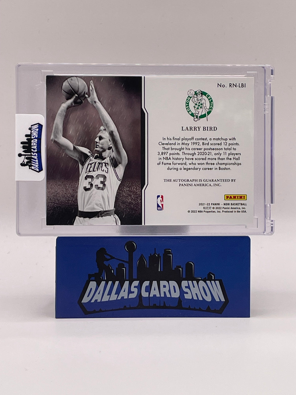 2021-22 Panini Noir Larry Bird Reigning Nights Autograph /49
