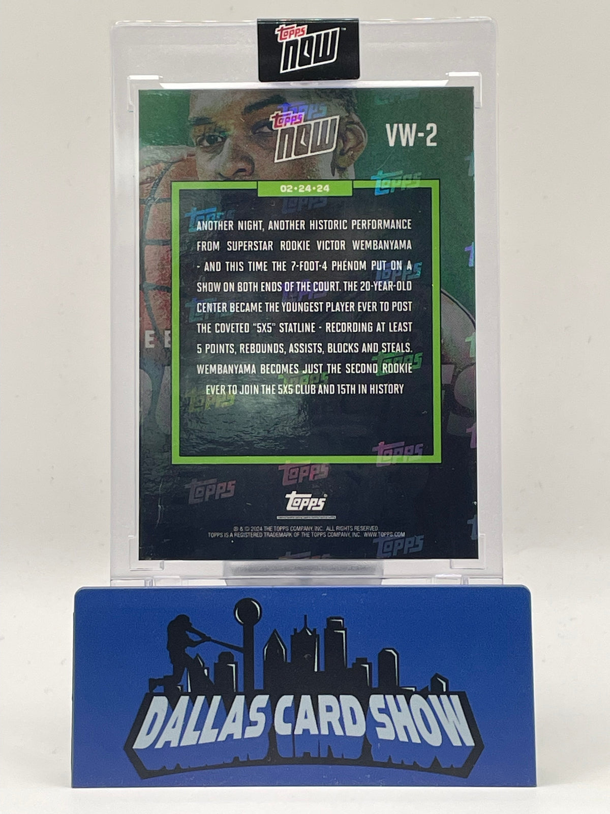 2023-24 Topps Now #VW-2 Victor Wembanyama Youngest Ever 5x5