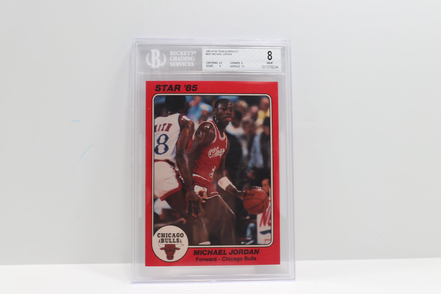 1985 STAR TEAM SUPERS 5x7 #CB1 Michael Jordan CHICAGO BULLS ROOKIE BGS 8