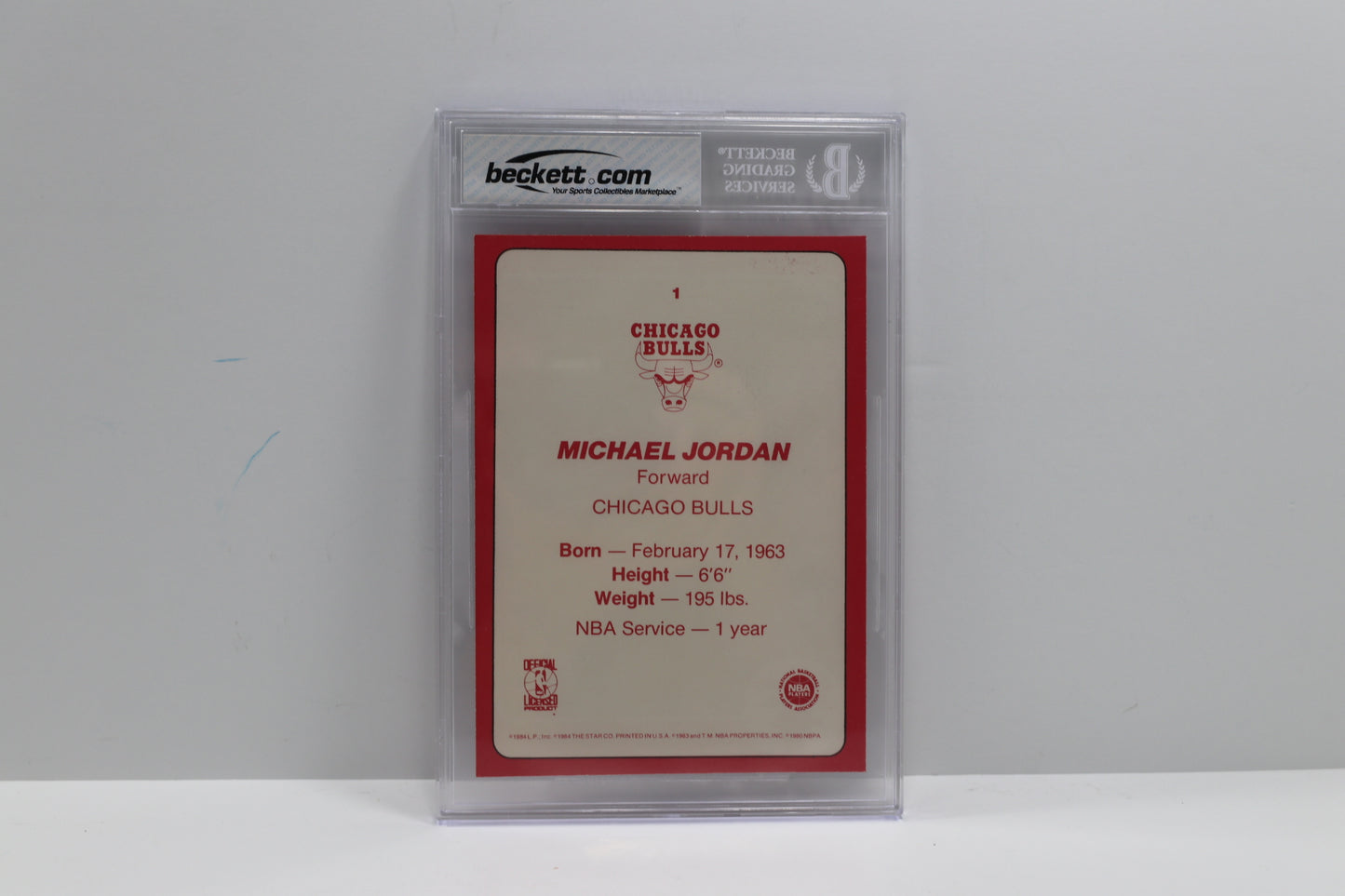 1985 STAR TEAM SUPERS 5x7 #CB1 Michael Jordan CHICAGO BULLS ROOKIE BGS 8