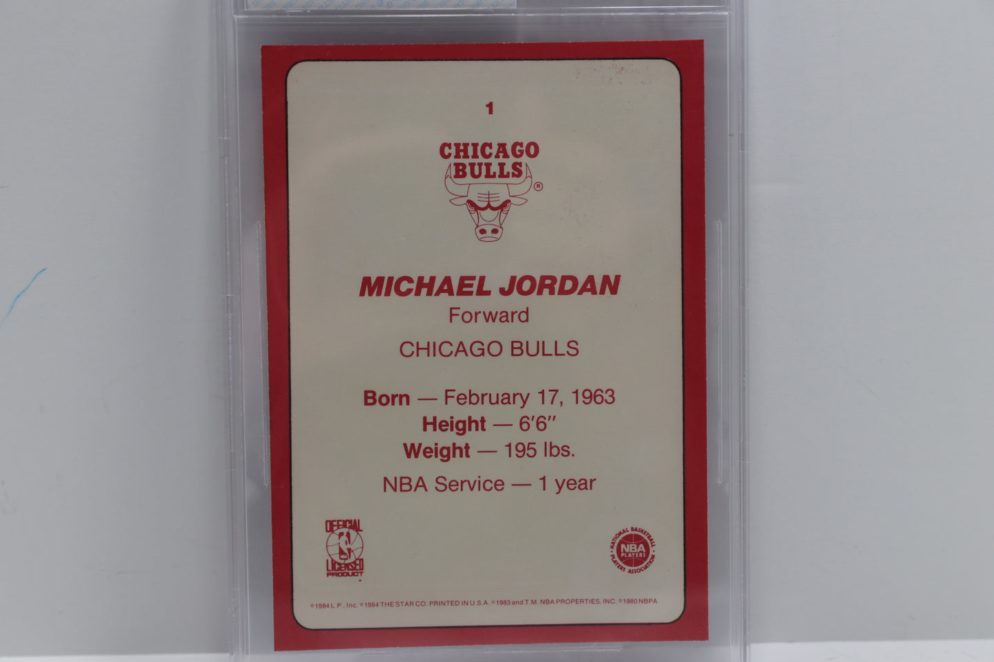 1985 STAR TEAM SUPERS 5x7 #CB1 Michael Jordan CHICAGO BULLS ROOKIE BGS 8