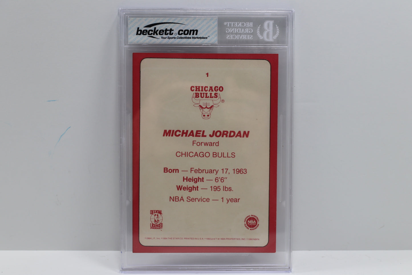 1985 STAR TEAM SUPERS 5x7 #CB1 Michael Jordan CHICAGO BULLS ROOKIE BGS 8