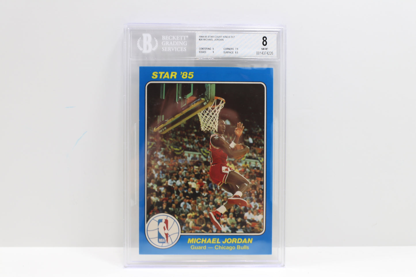 1984-85 STAR COURT KINGS 5x7 #26 MICHAEL JORDAN Chicago Bulls BGS 8