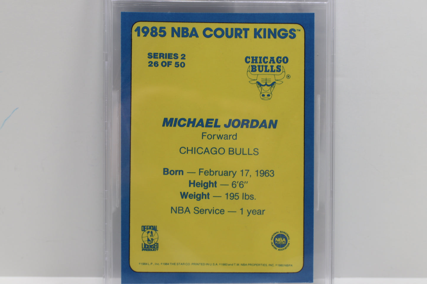 1984-85 STAR COURT KINGS 5x7 #26 MICHAEL JORDAN Chicago Bulls BGS 8