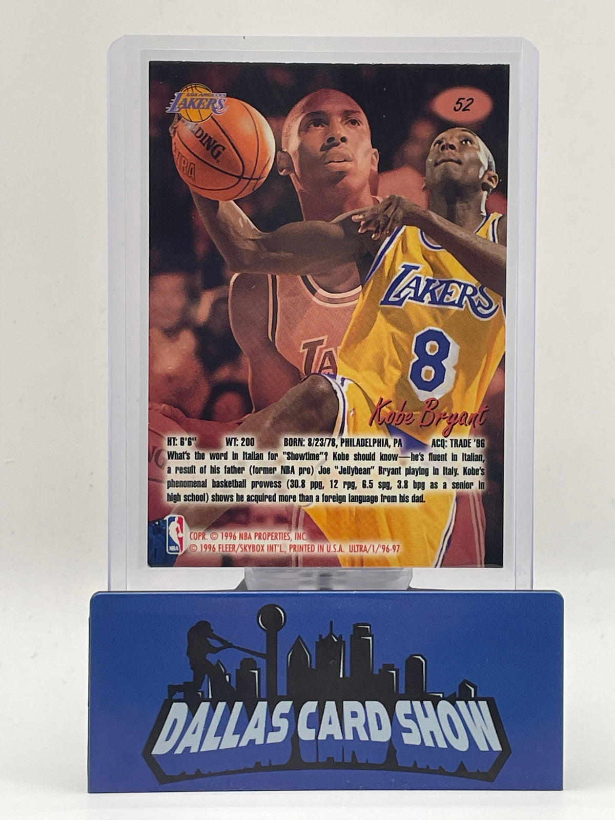 1996-97 Fleer Ultra #52 Kobe Bryant Rookie RC