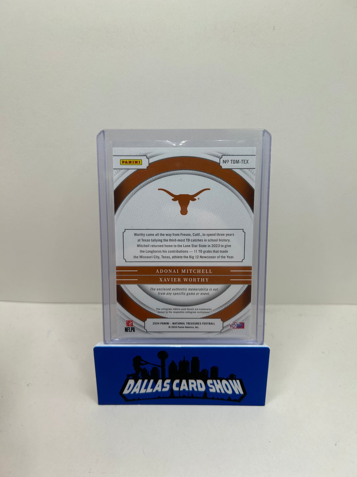 2024 National Treasures Adonai Mitchell Xavier Worthy Blue Jersey Patch /75