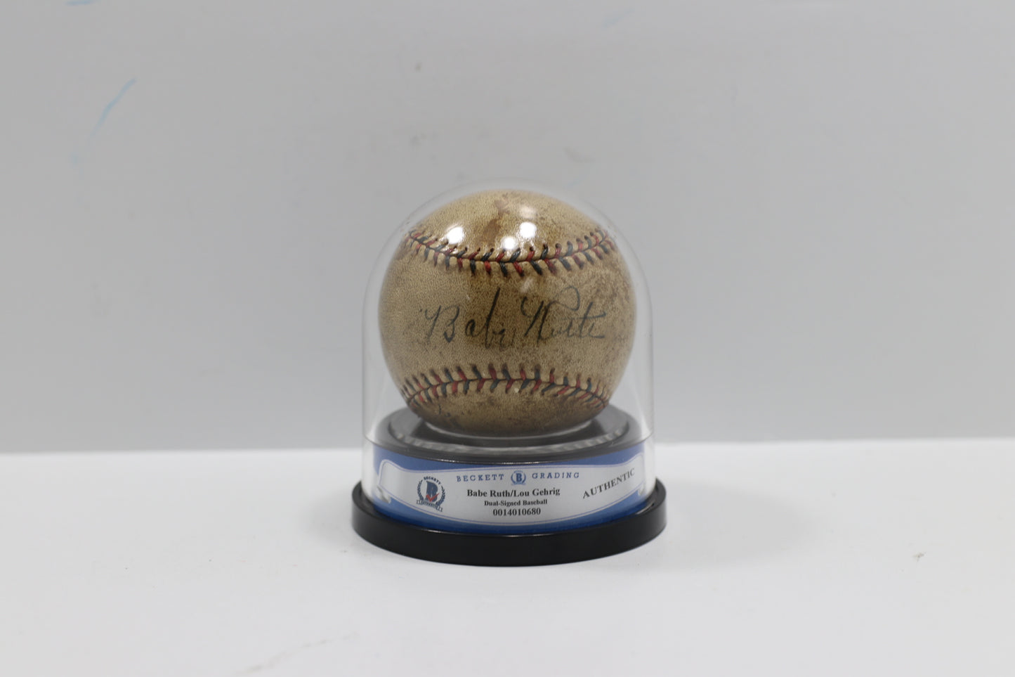 BABE RUTH & LOU GEHRIG New York Yankees SIGNED BASEBALL BAS ENCAP JSA PSA LOA