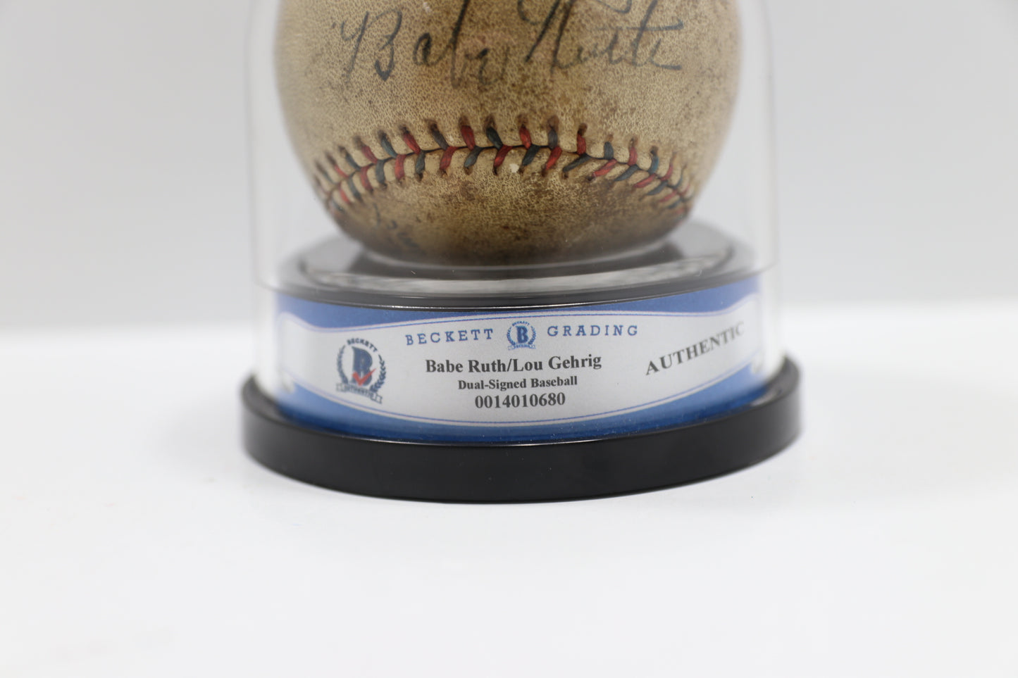 BABE RUTH & LOU GEHRIG New York Yankees SIGNED BASEBALL BAS ENCAP JSA PSA LOA
