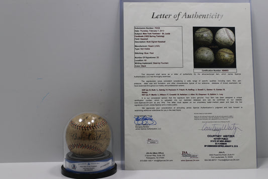1932 New York Yankees St. Louis Cardinals SIGNED BASEBALL BABE RUTH LOU GEHRIG BAS
