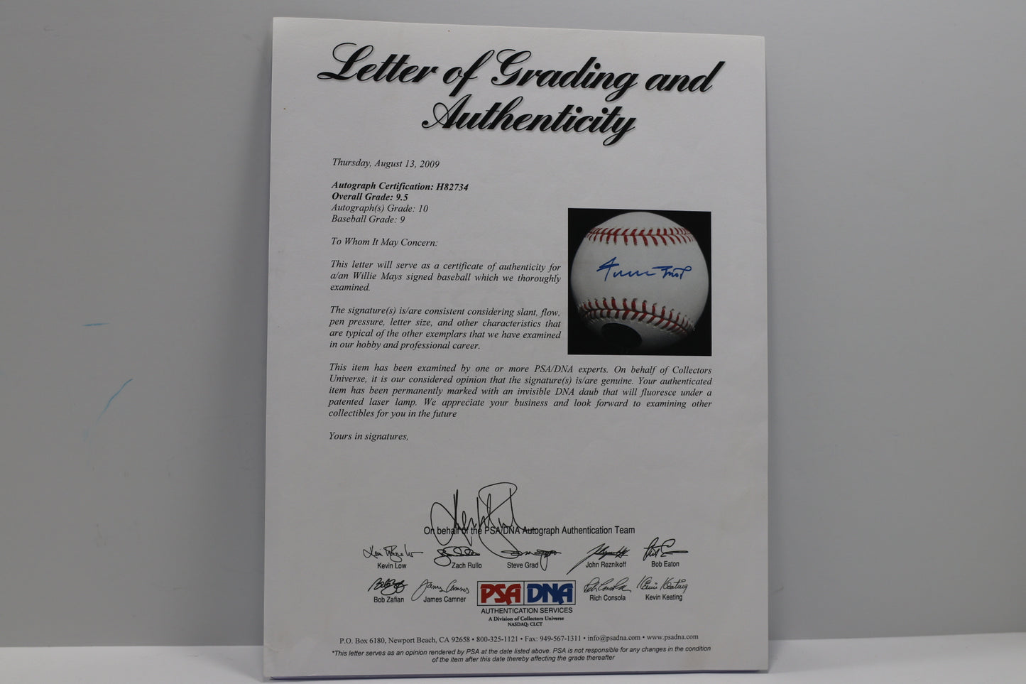 WILLIE MAYS SIGNED BASEBALL San Francisco GIants PSA/DNA LOA Say Hey Auth