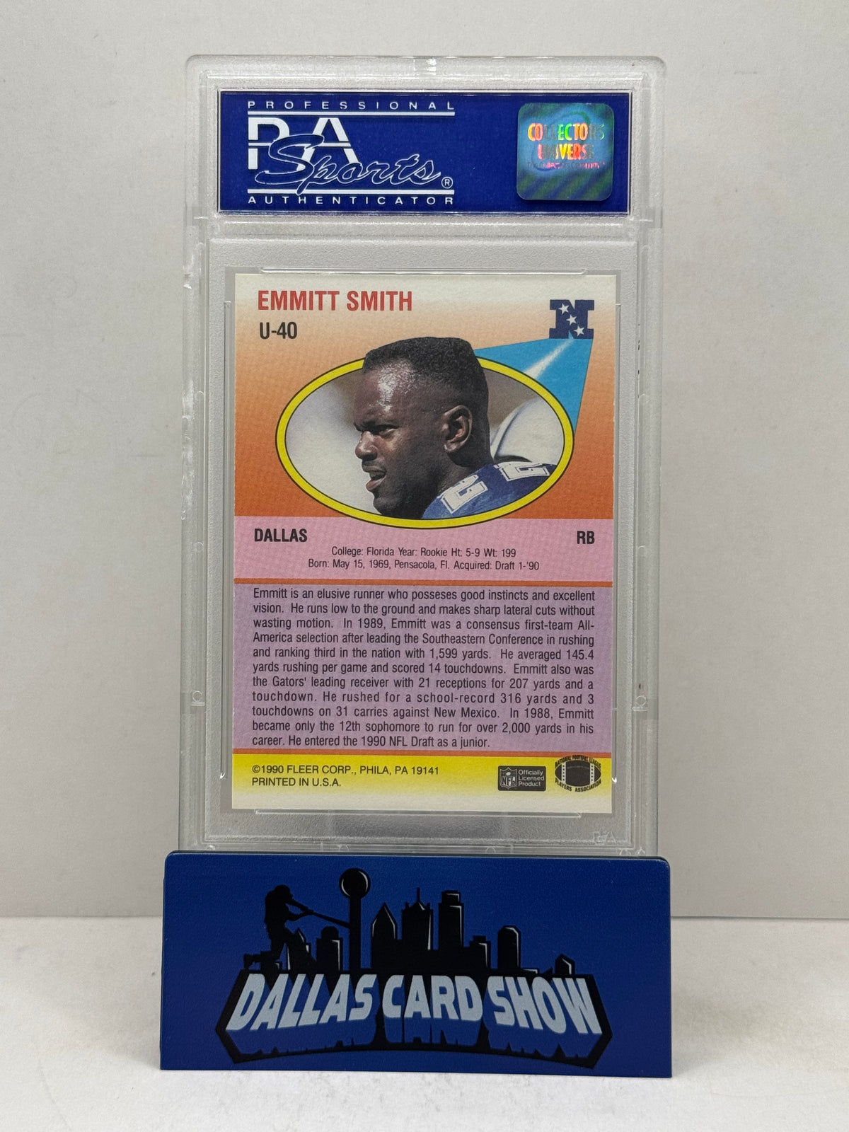 1990 Fleer Update #U-40 Emmitt Smith PSA 10