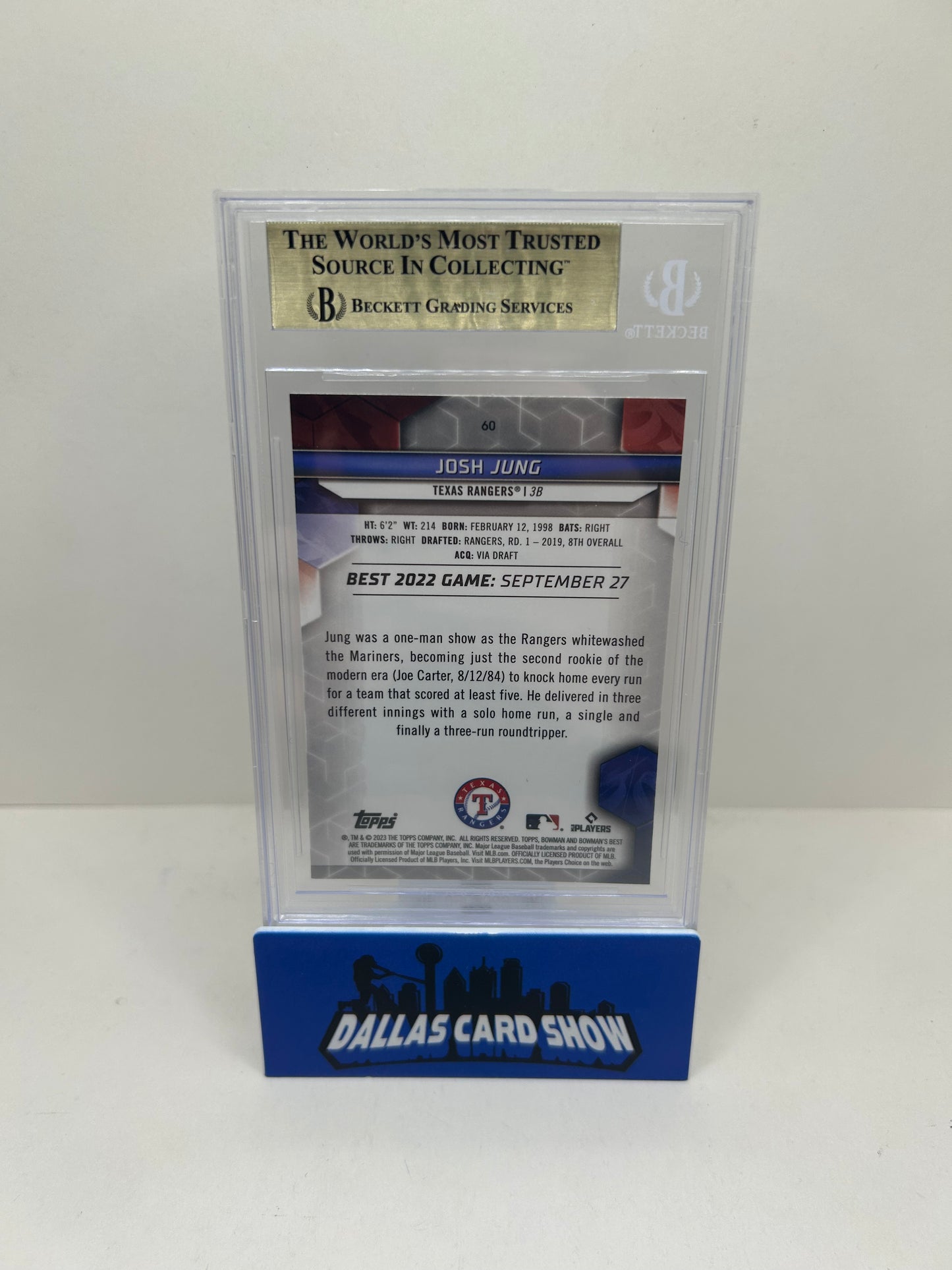 2023 Bowman's Best #60 Josh Jung BGS 9.5