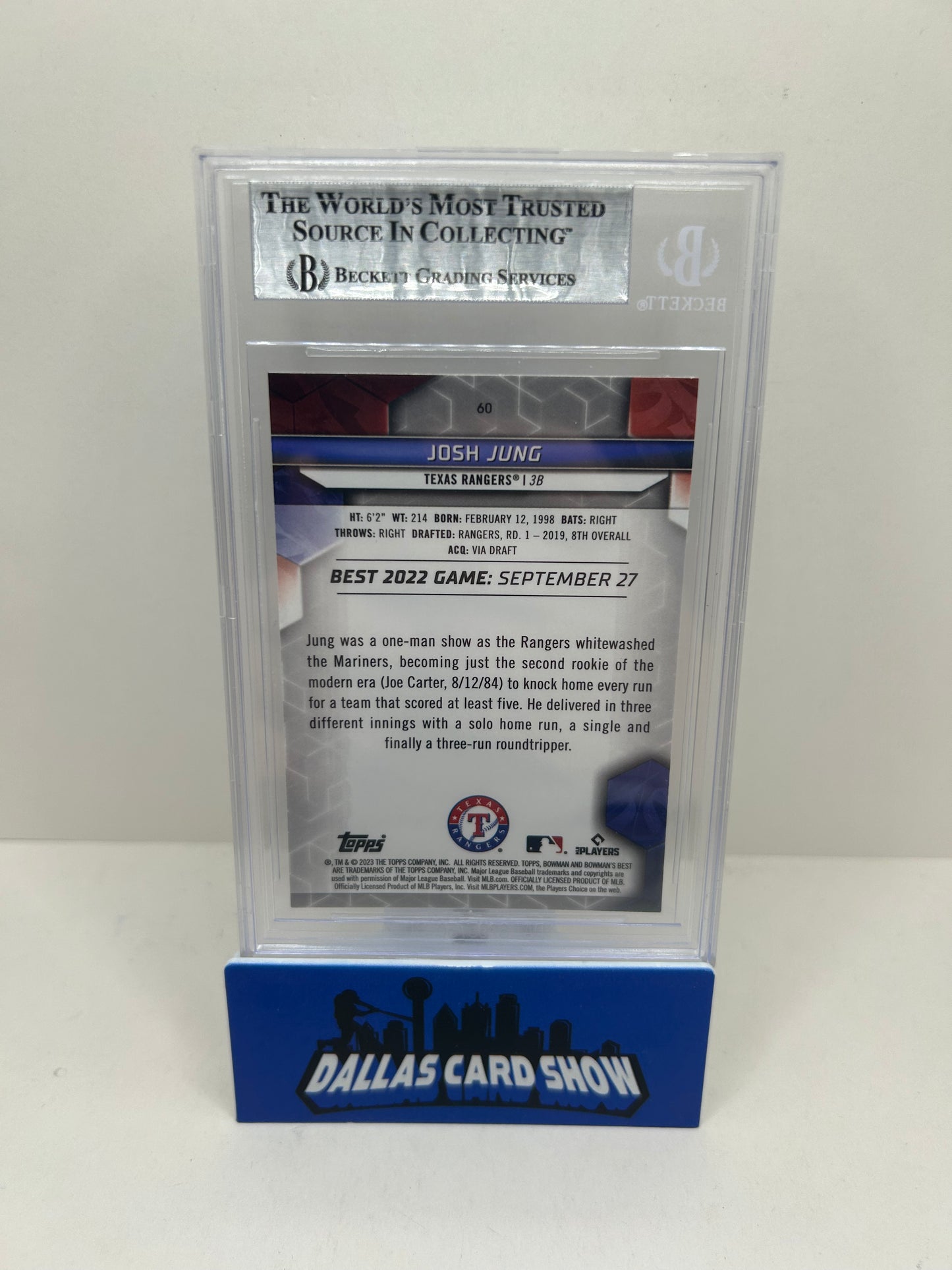 2023 Bowman's Best #60 Josh Jung BGS 9