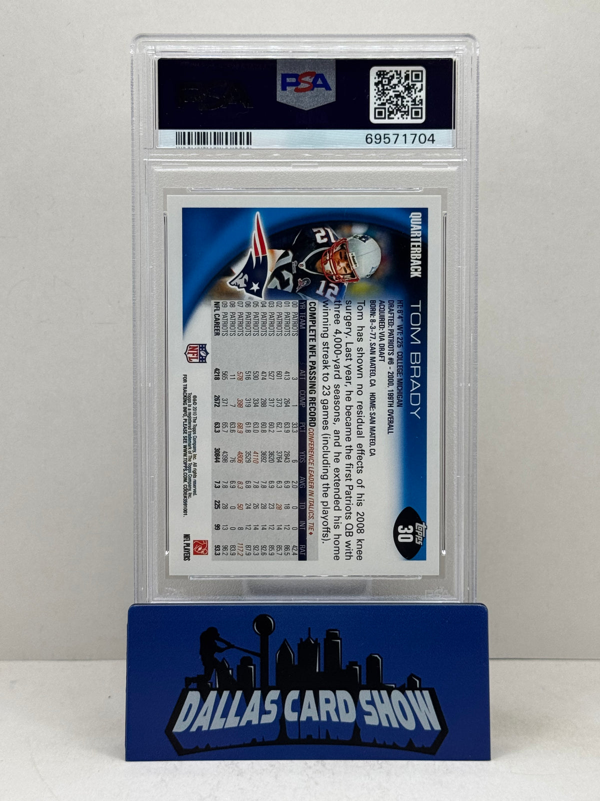 2010 Topps #30 Tom Brady PSA 10