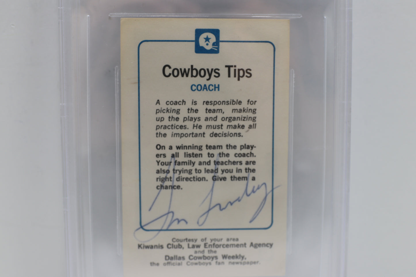 1981 Cowboys Thousands Oaks Police Tom Landry BGS Authentic