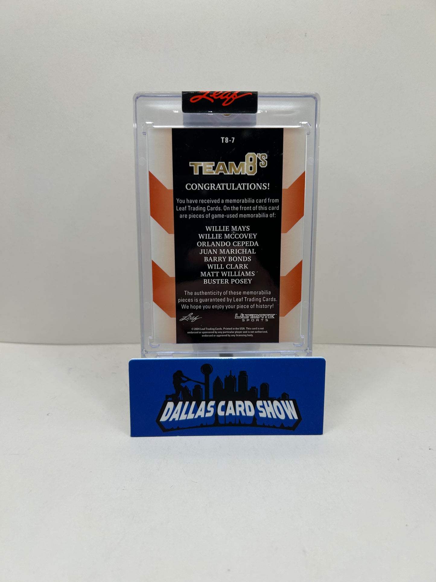 2024 Leaf Ultimate Giants HOF Relic Barry Bonds/Willie Mays/Marichal/McCovey /20