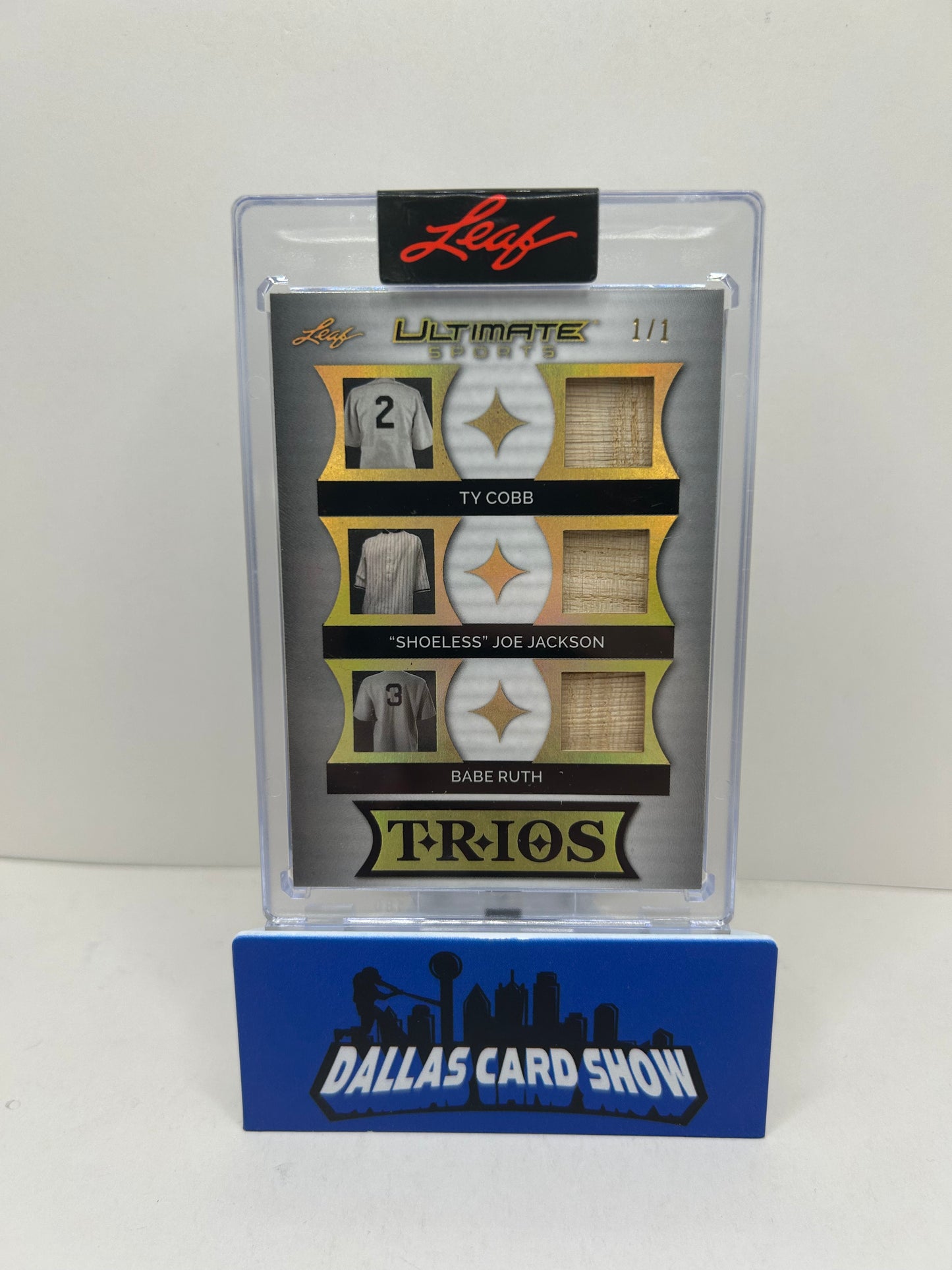 2024 LEAF ULTIMATE SPORTS TRIOS TY COBB BABE RUTH JOE JACKSON BAT RELIC 1/1