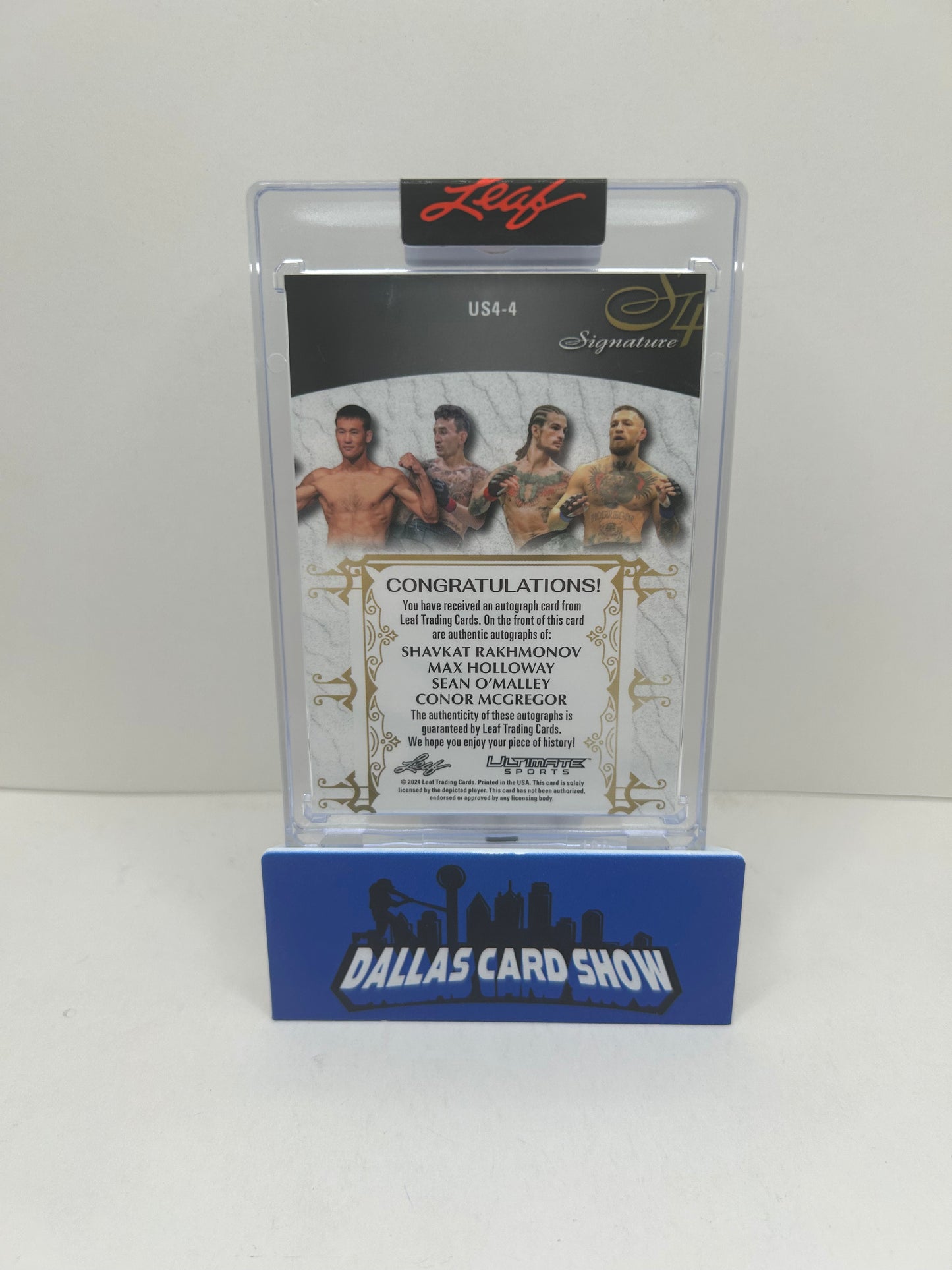 2024 Leaf Ultimate Sports McGregor/O'Malley/Rakhmonov/Max Holloway Quad AUTO /2