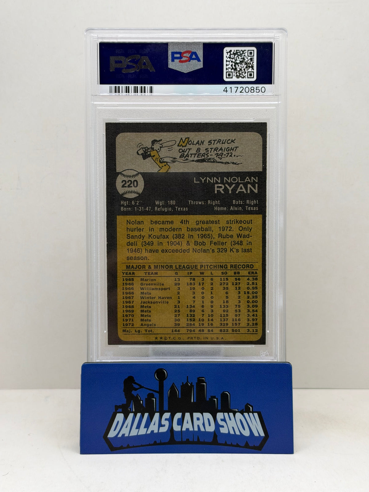 1973 Topps #220 Nolan Ryan PSA 6